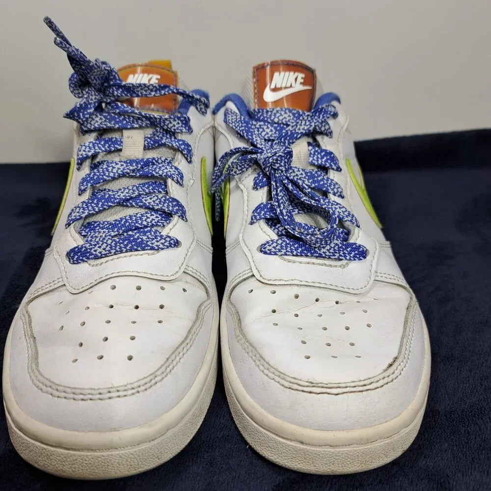 Nike Court Borough Low 2‎ White Atomic Green DQ7770-100 Size 5Y